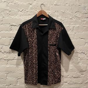 Vintage Leopard Print Bowling Shirt